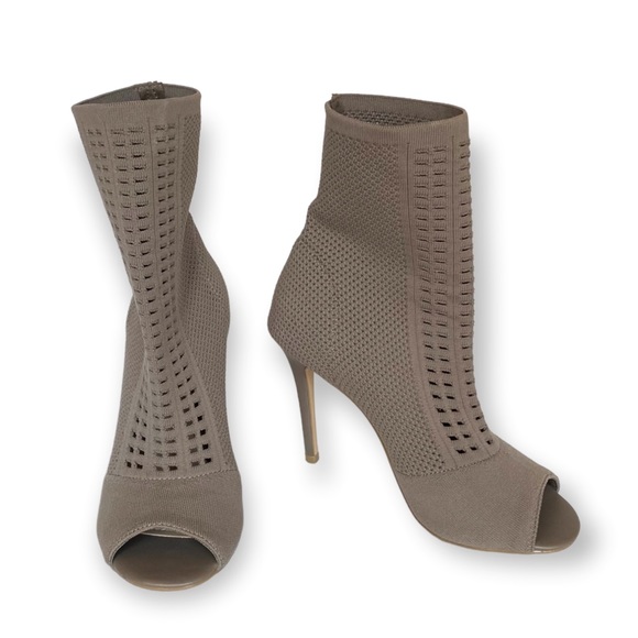 Charles By Charles David Shoes - Charles by Charles David Stretch Peep-Toe Bootie in Taupe